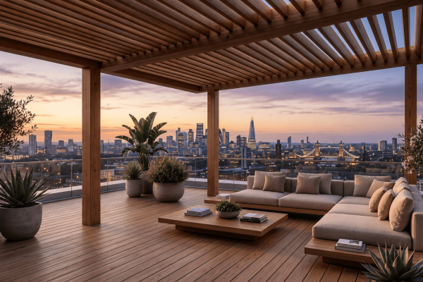 Pergola gỗ thông ngoài trời Lavie Pine cho sân vườn